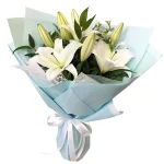 Букет из 3 белых лилий